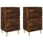 Comodini 2pz Rovere Fumo 40x35x70 cm
