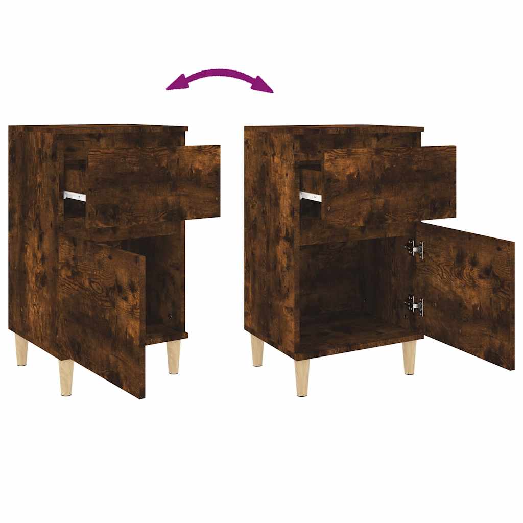 Comodini 2pz Rovere Fumo 40x35x70 cm