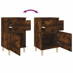 Comodini 2pz Rovere Fumo 40x35x70 cm
