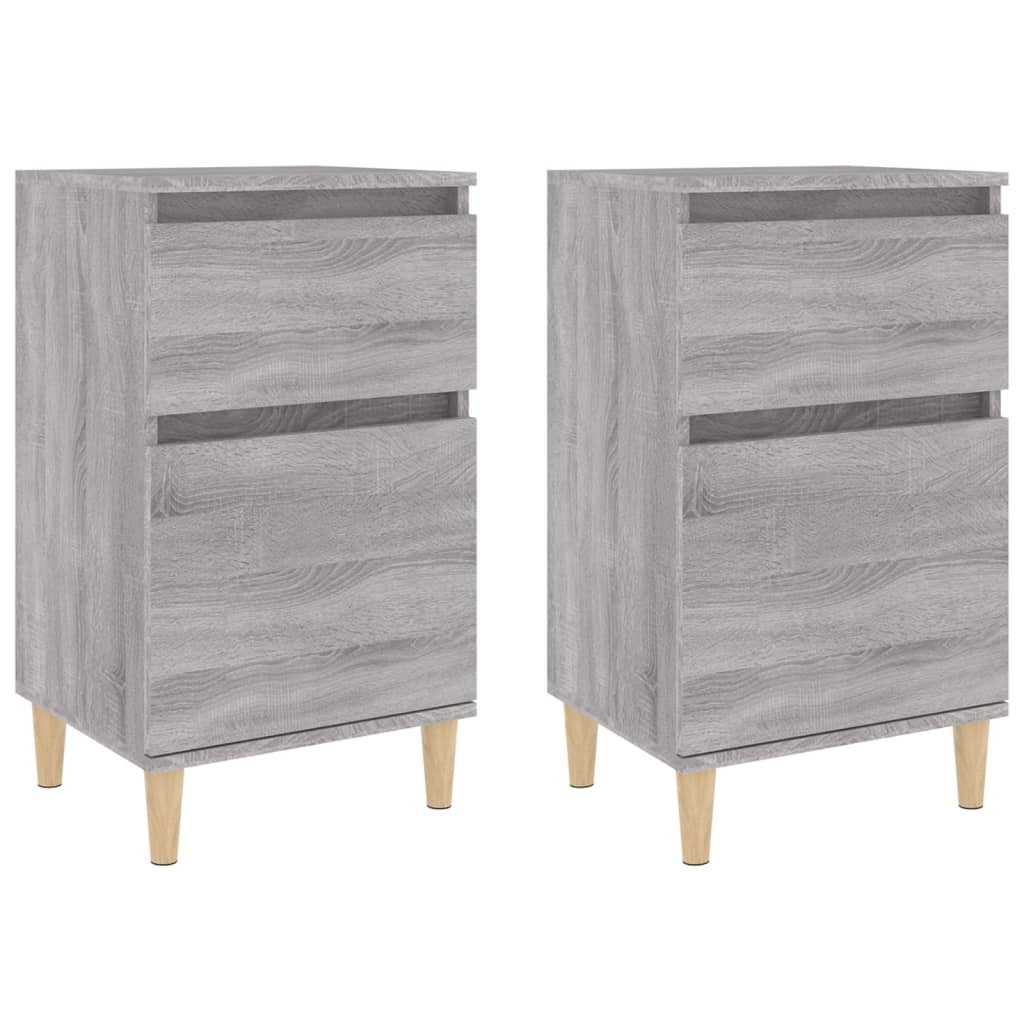 Comodini 2 pz Grigio Sonoma 40x35x70 cm
