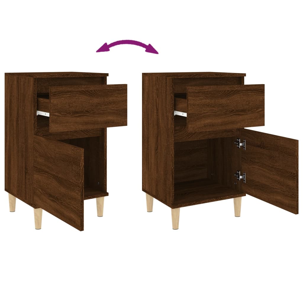 Comodini 2pz Rovere Marrone 40x35x70 cm