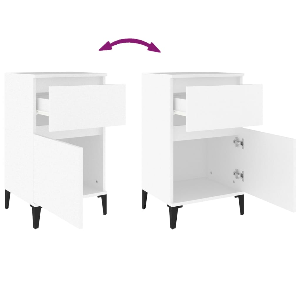 Comodini 2pz Bianchi 40x35x70 cm