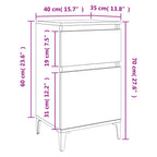 Comodini 2 pz Grigio Cemento 40x35x70 cm
