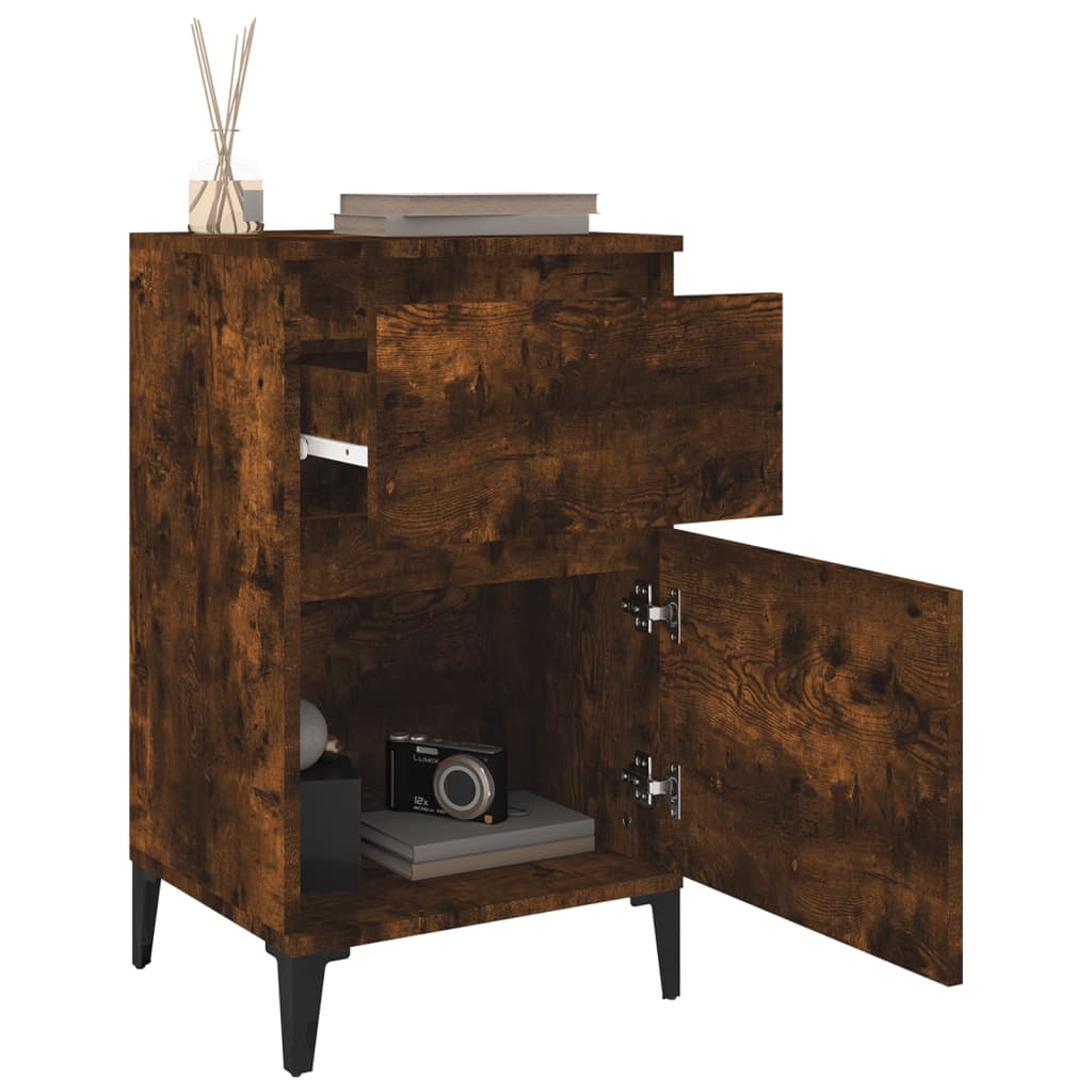 Comodini 2pz Rovere Fumo 40x35x70 cm