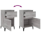Comodino Grigio Sonoma 40x35x70 cm