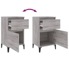 Comodini 2 pz Grigio Sonoma 40x35x70 cm