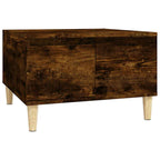 Tavolino da Salotto Rovere Fumo 55x55x36,5 cm Legno Multistrato