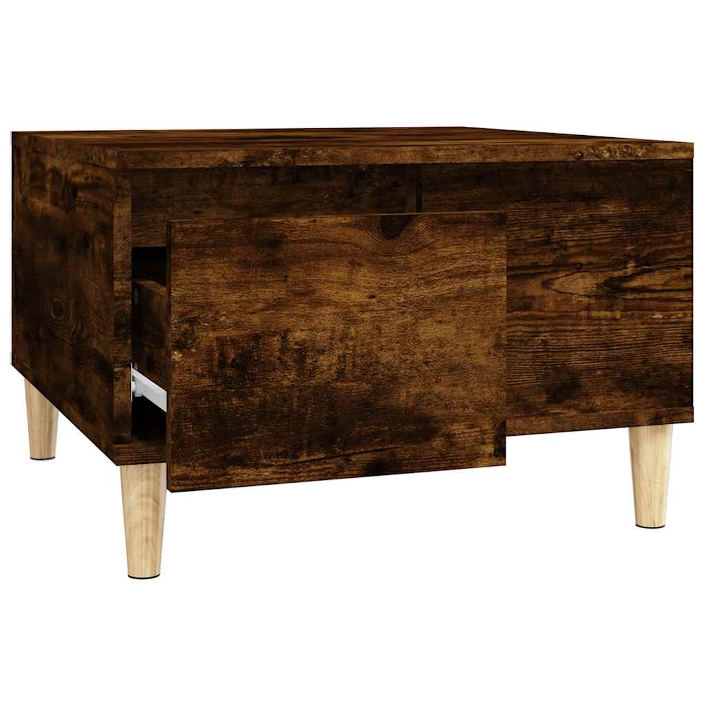 Tavolino da Salotto Rovere Fumo 55x55x36,5 cm Legno Multistrato