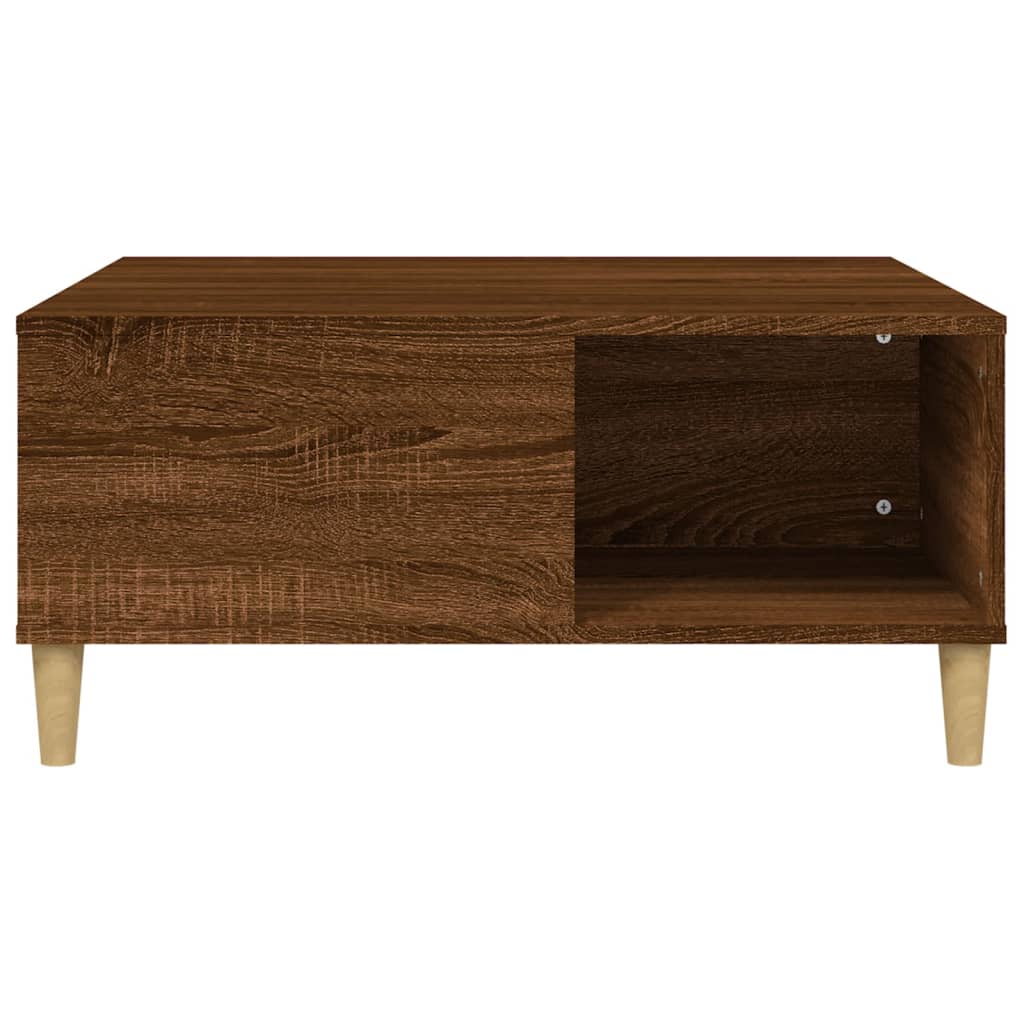 Tavolino Salotto Rovere Marrone 80x80x36,5 cm Legno Multistrato