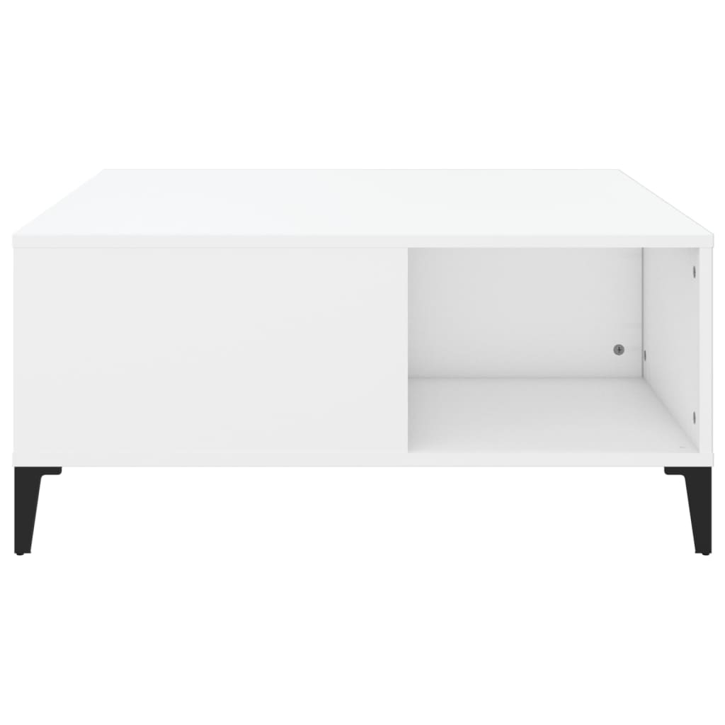 Tavolino da Salotto Bianco 80x80x36,5 cm in Legno Multistrato