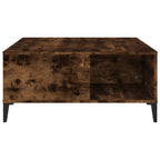 Tavolino da Salotto Rovere Fumo 80x80x36,5 cm Legno Multistrato
