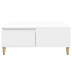 Tavolino da Salotto Bianco 90x50x36,5 cm in Legno Multistrato