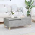 Tavolino Salotto Grigio Cemento 90x50x36,5 cm Legno Multistrato