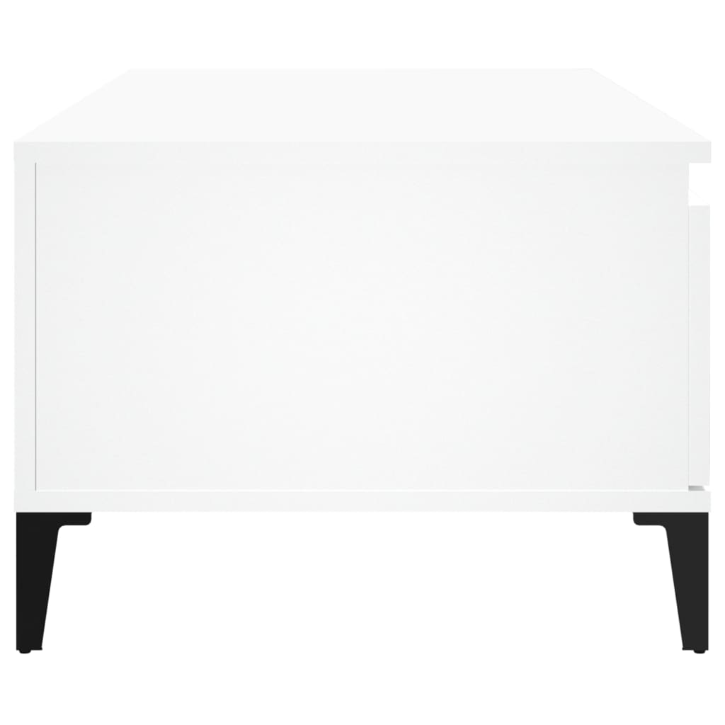 Tavolino da Salotto Bianco 90x50x36,5 cm in Legno Multistrato