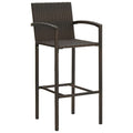 Sgabelli da Bar 2 pz in Polyrattan Marrone