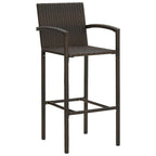 Sgabelli da Bar 2 pz in Polyrattan Marrone