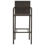 Sgabelli da Bar 2 pz in Polyrattan Marrone