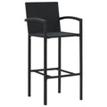 Sgabelli da Bar 2 pz in Polyrattan Nero
