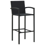 Sgabelli da Bar 2 pz in Polyrattan Nero