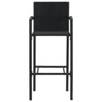 Sgabelli da Bar 2 pz in Polyrattan Nero