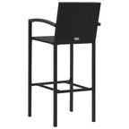 Sgabelli da Bar 2 pz in Polyrattan Nero