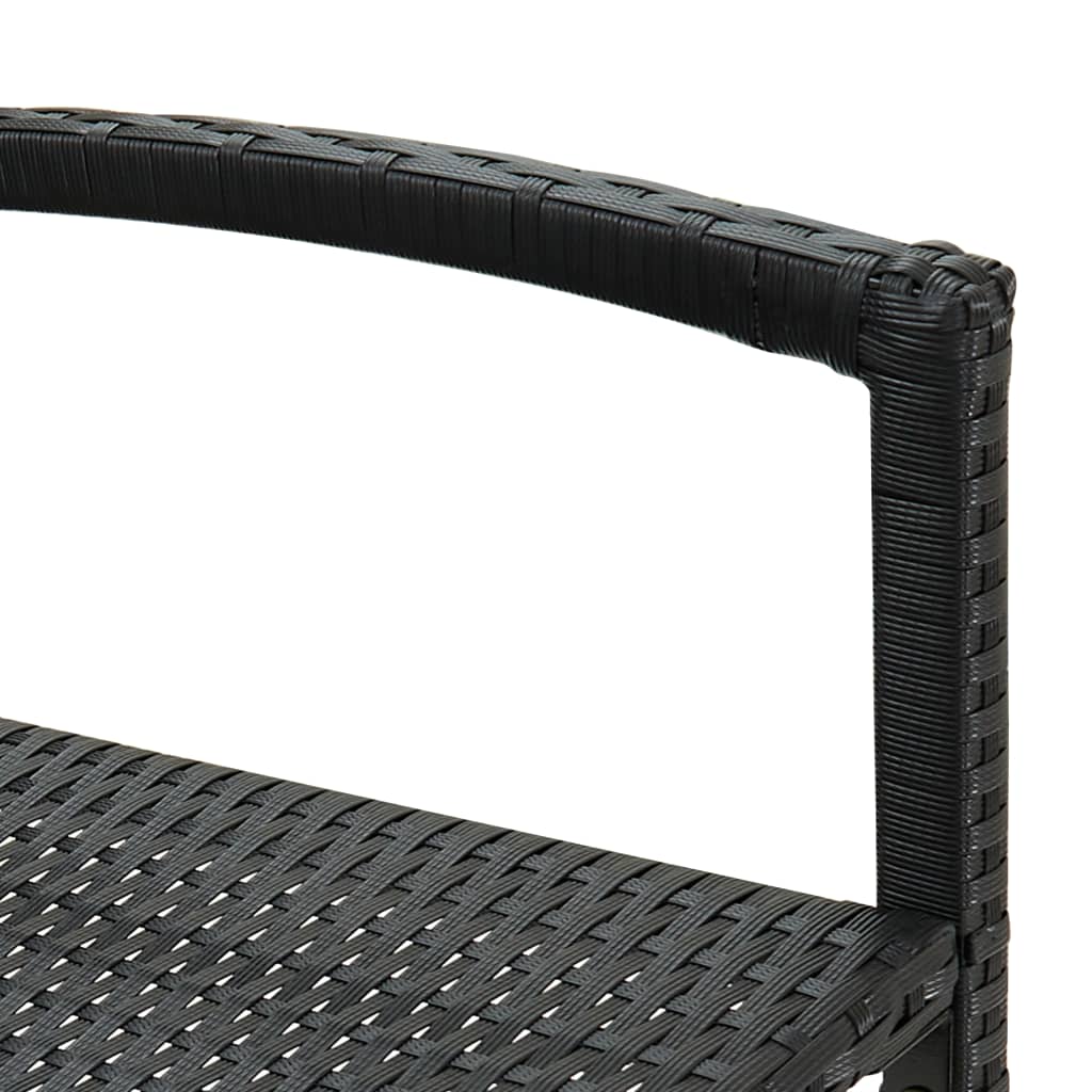 Sgabelli da Bar 2 pz in Polyrattan Nero