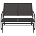 Panca Glider Giardino Nera 120,5x76x86,5 cm Textilene e Acciaio