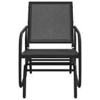 Sedia a Dondolo da Giardino Nera 61x76x87cm Textilene e Acciaio