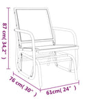 Sedia a Dondolo da Giardino Nera 61x76x87cm Textilene e Acciaio