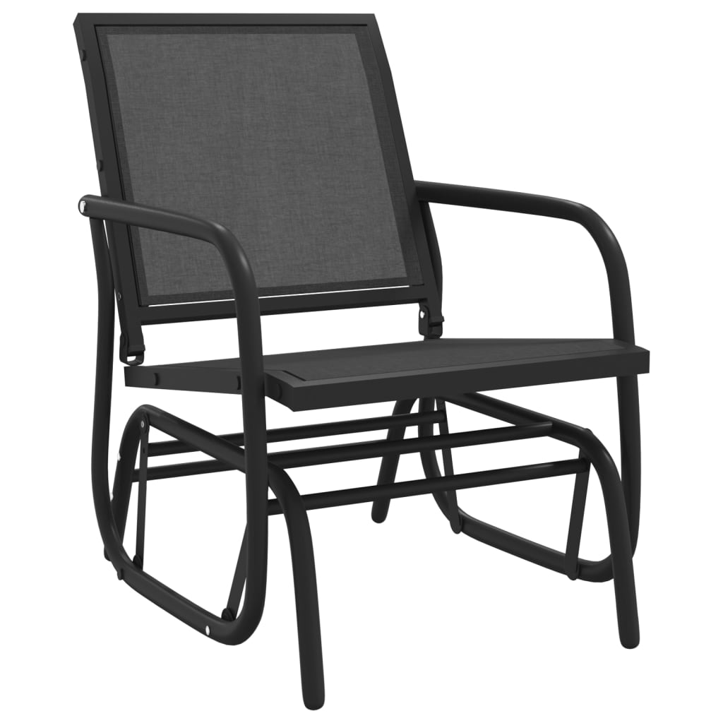 Sedie a Dondolo Giardino 2pz Nere 61x76x87 Textilene e Acciaio