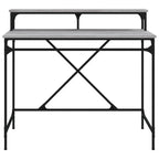 Scrivania Grigio Sonoma 100x50x90 cm Legno Multistrato e Ferro