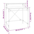 Scrivania Nera 80x50x90 cm in Legno Multistrato e Ferro