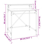 Scrivania Rovere Sonoma 80x50x90 cm Legno Multistrato e Ferro