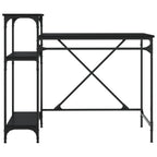 Scrivania Ripiani Nera 105x50x90 cm Legno Multistrato e Ferro