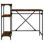 Scrivania Ripiani Rovere Fumo 105x50x90cm Multistrato e Ferro
