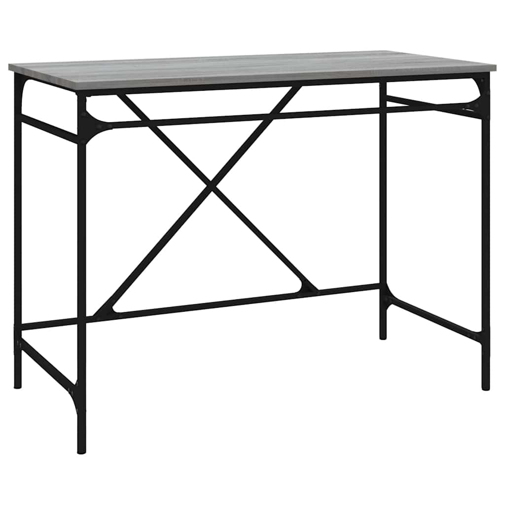 Scrivania Grigio Sonoma 100x50x75 cm Legno Multistrato e Ferro