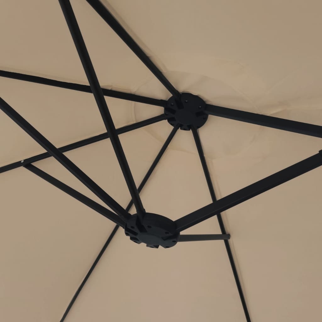 Ombrellone a Doppia Testa Tortora 449x265 cm