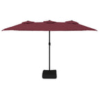 Ombrellone da Giardino a Doppia Testa Rosso Bordeaux 449x265 cm
