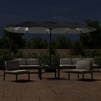 Ombrellone a Doppia Testa con LED Antracite 449x265 cm