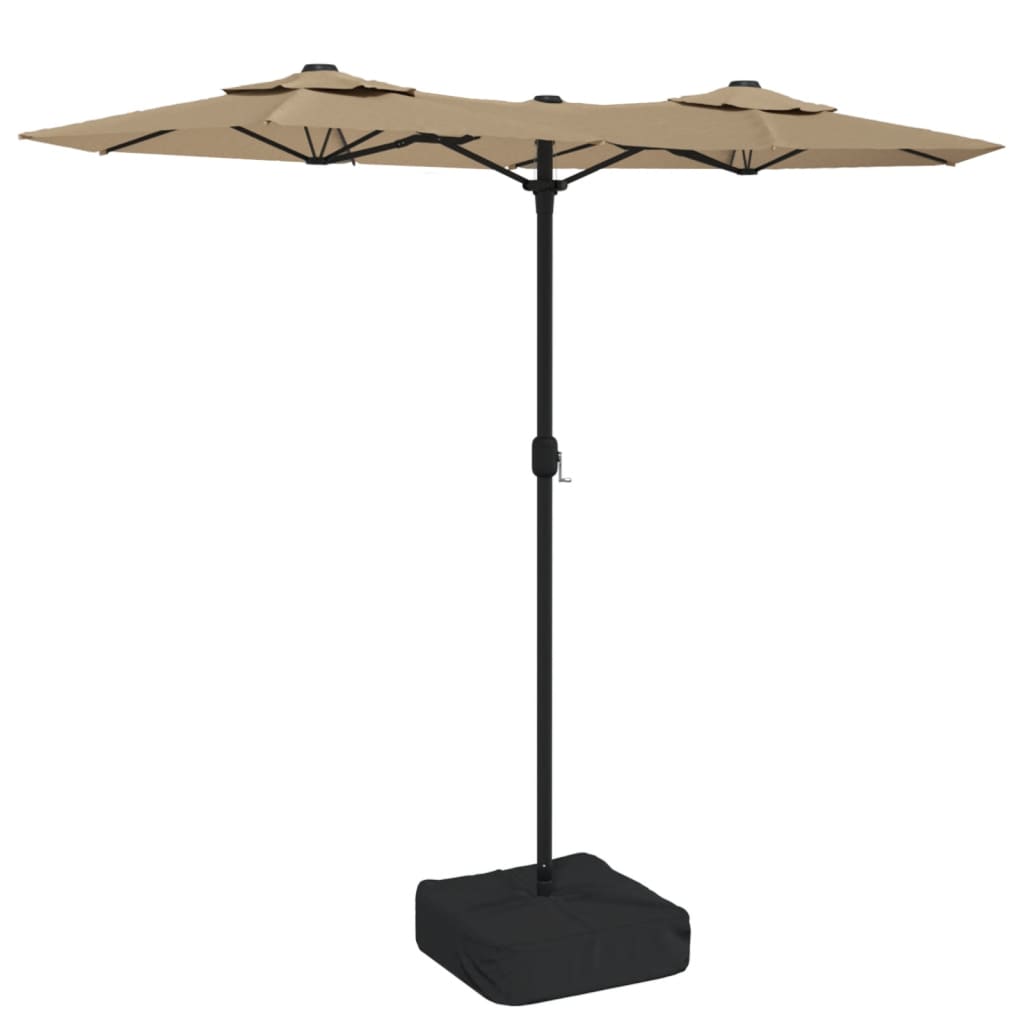 Ombrellone a Doppia Testa Tortora 316x145 cm