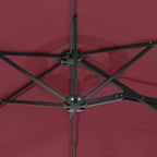 Ombrellone da Giardino a Doppia Testa Rosso Bordeaux 316x145 cm