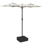Ombrellone a Doppia Testa con LED Bianco Sabbia 316x145 cm