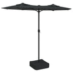 Ombrellone a Doppia Testa con LED Antracite 316x145 cm