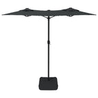 Ombrellone a Doppia Testa con LED Antracite 316x145 cm