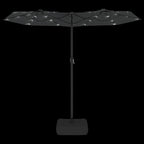Ombrellone a Doppia Testa con LED Antracite 316x145 cm