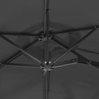 Ombrellone a Doppia Testa con LED Antracite 316x145 cm