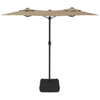 Ombrellone a Doppia Testa con LED Tortora 316x145 cm
