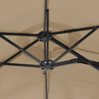 Ombrellone a Doppia Testa con LED Tortora 316x145 cm