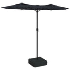 Ombrellone a Doppia Testa con LED Nero 316x145 cm
