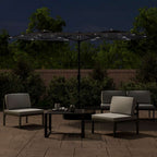 Ombrellone a Doppia Testa con LED Nero 316x145 cm